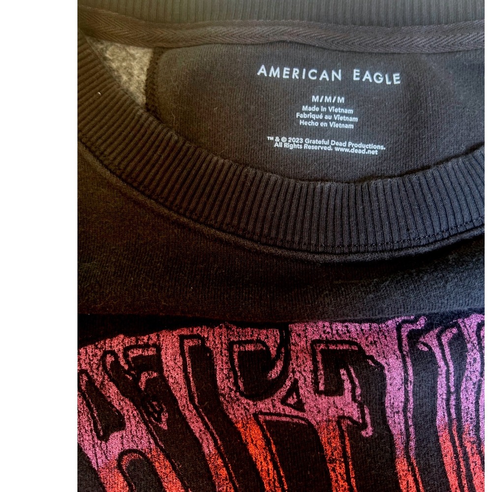 American Eagle Grateful Dead Skull Roses Graphic Sweatshirt Medium Oversize - Picture 6 of 6